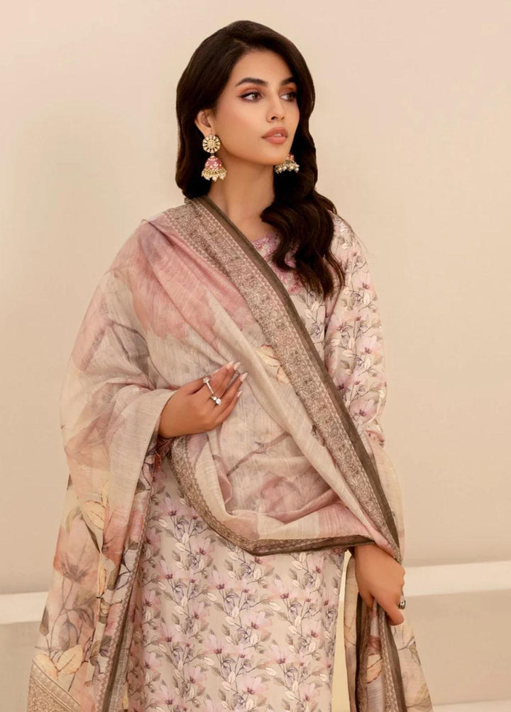 Mohagni Embroidered Slub Suits Unstitched 3 Piece BLS-16 - Winter Collection