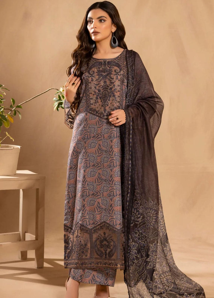 Mohagni Embroidered Slub Suits Unstitched 3 Piece BLS-19 - Winter Collection