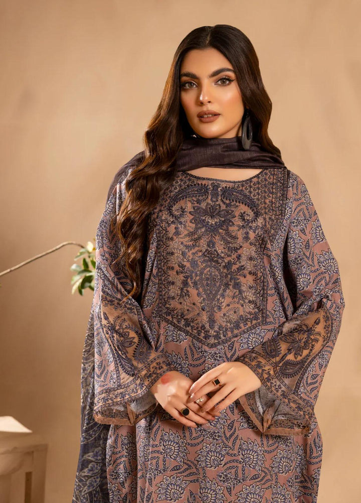 Mohagni Embroidered Slub Suits Unstitched 3 Piece BLS-19 - Winter Collection