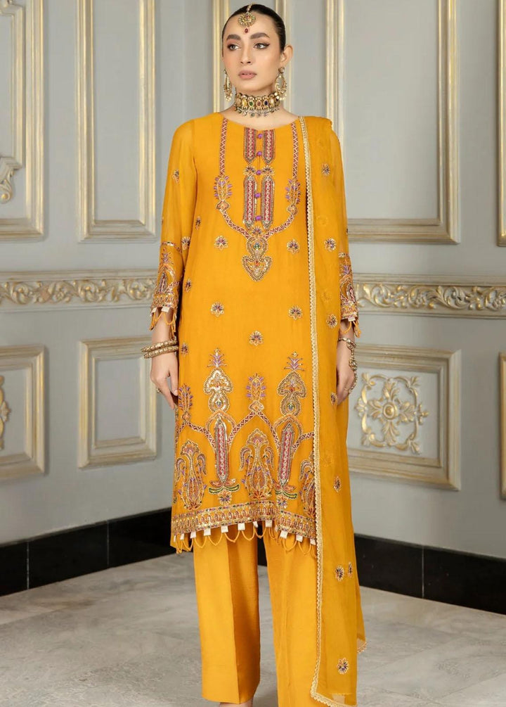 Mohagni Embroidered Chiffon Suits Unstitched 3 Piece MEC-22 - Festive Collection