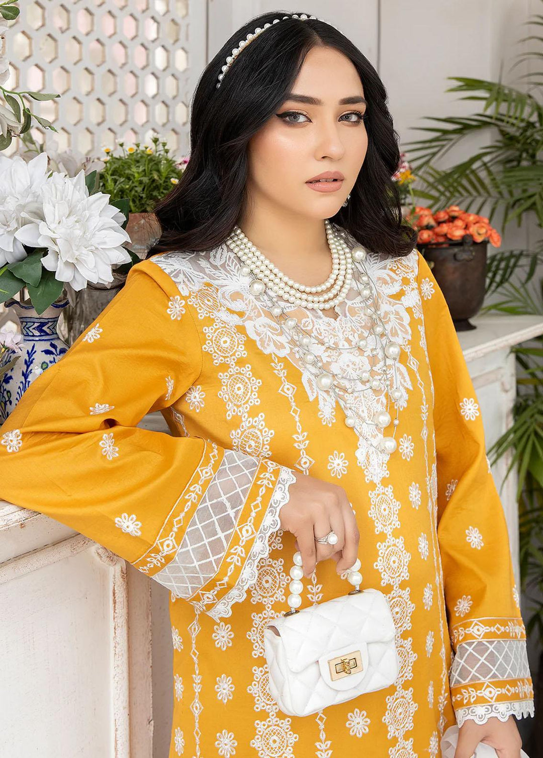 Mohagni Embroidered Lawn Suits Unstitched 3 Piece MGZ-01 - Festive Collection