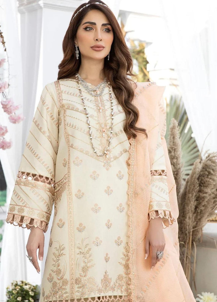 Mohagni Embroidered Lawn Suits Unstitched 3 Piece AM-04 - Luxury Collection