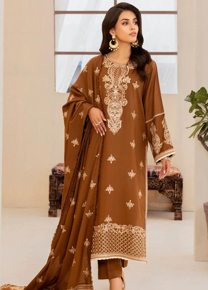 Mohagni Embroidered Dhanak Suits Unstitched 3 Piece MWS-02 - Winter Collection