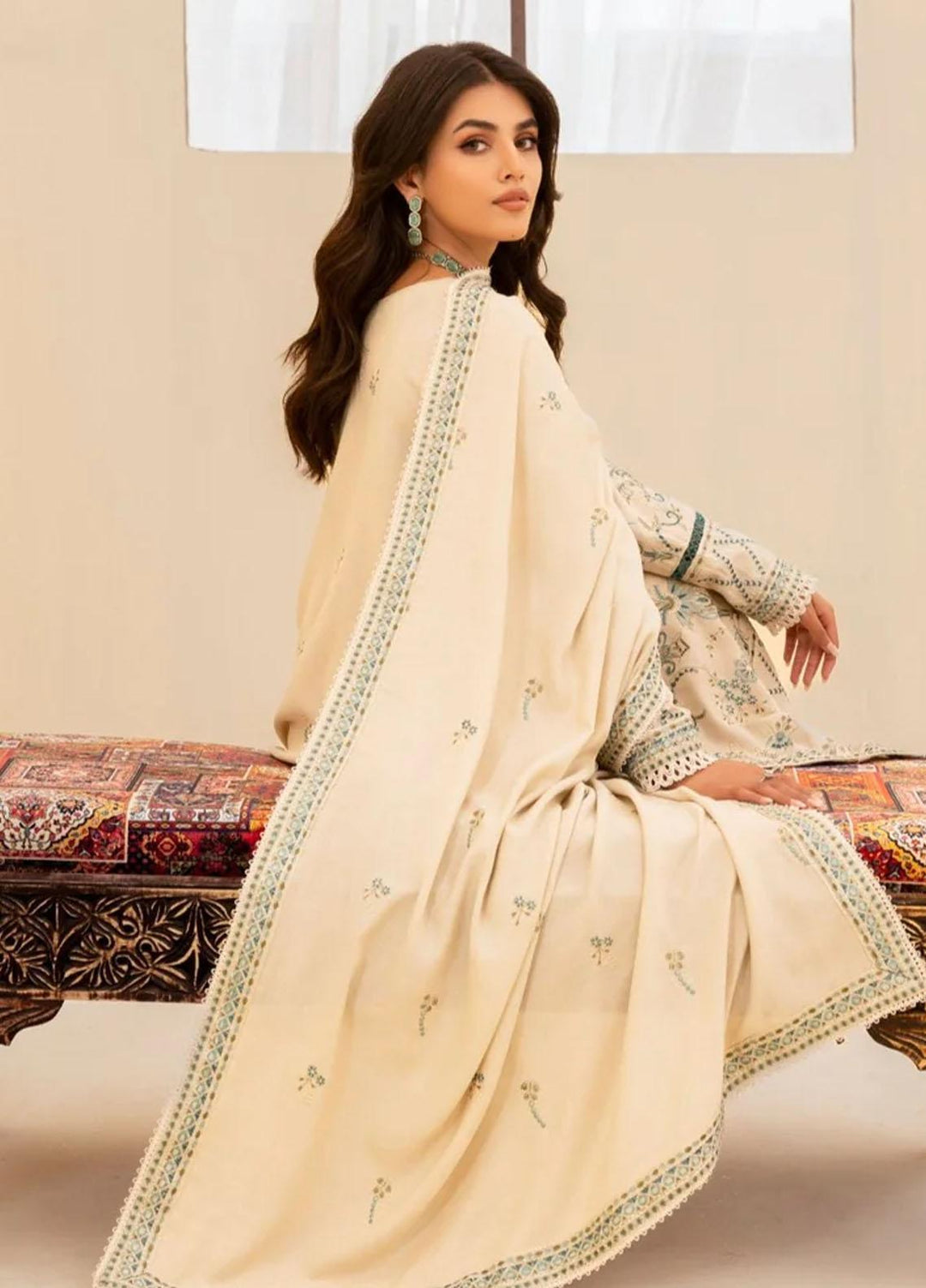 Mohagni Embroidered Wool Suits Unstitched 3 Piece MWS-07 - Winter Collection