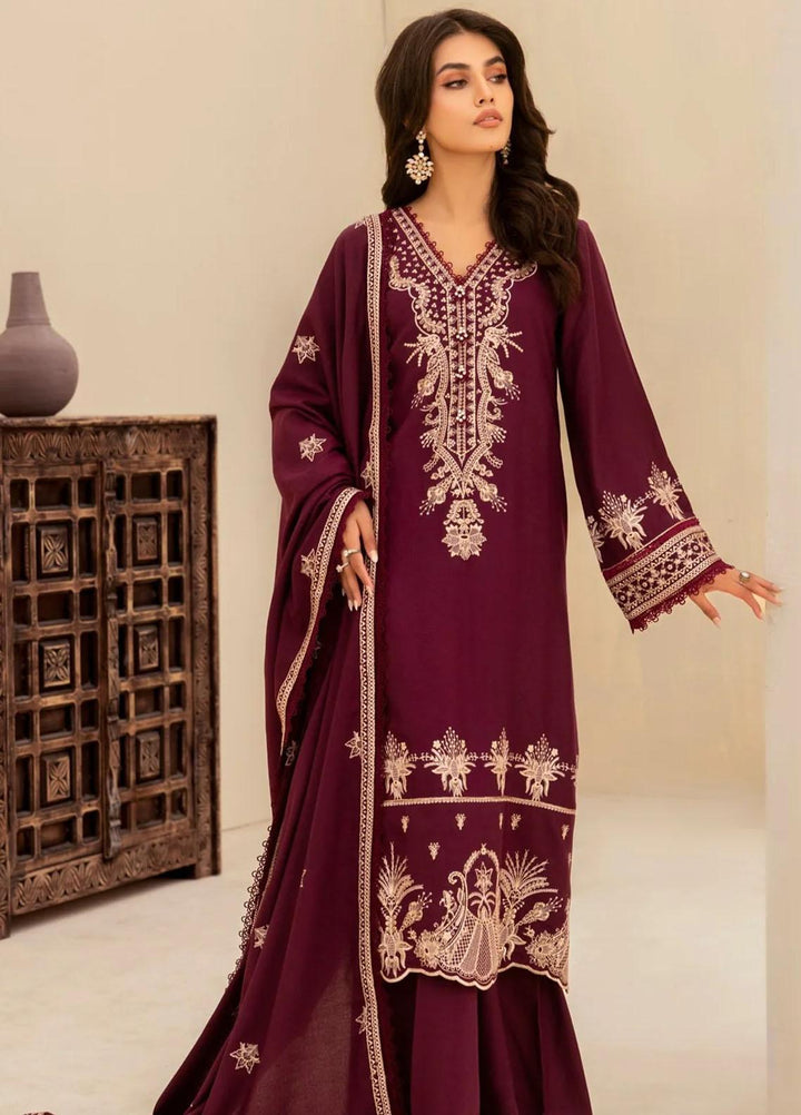 Mohagni Embroidered Dhanak Suits Unstitched 3 Piece MWS-08 - Winter Collection