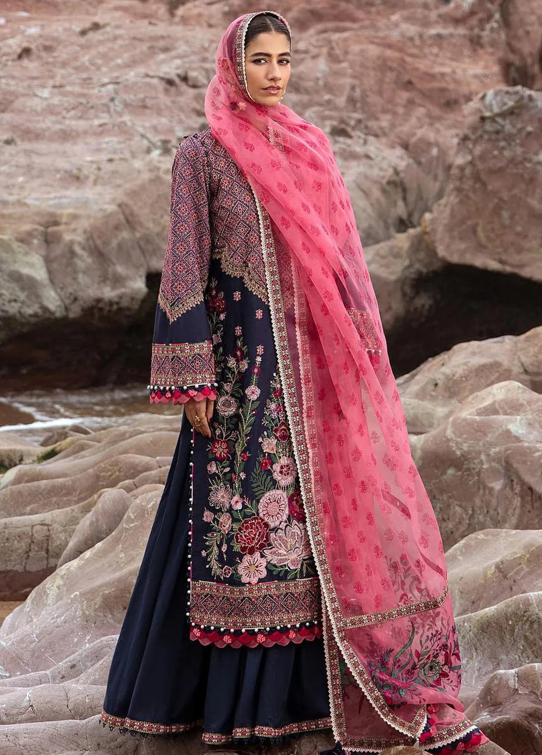 Sammer Ranja Mohsin Naveed Ranjha Embroidered Lawn Suits Unstitched 3 Piece MNR24DS ...
