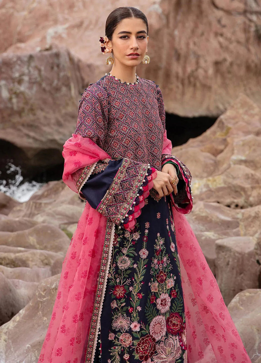 Sammer Ranja Mohsin Naveed Ranjha Embroidered Lawn Suits Unstitched 3 Piece MNR24DS ...