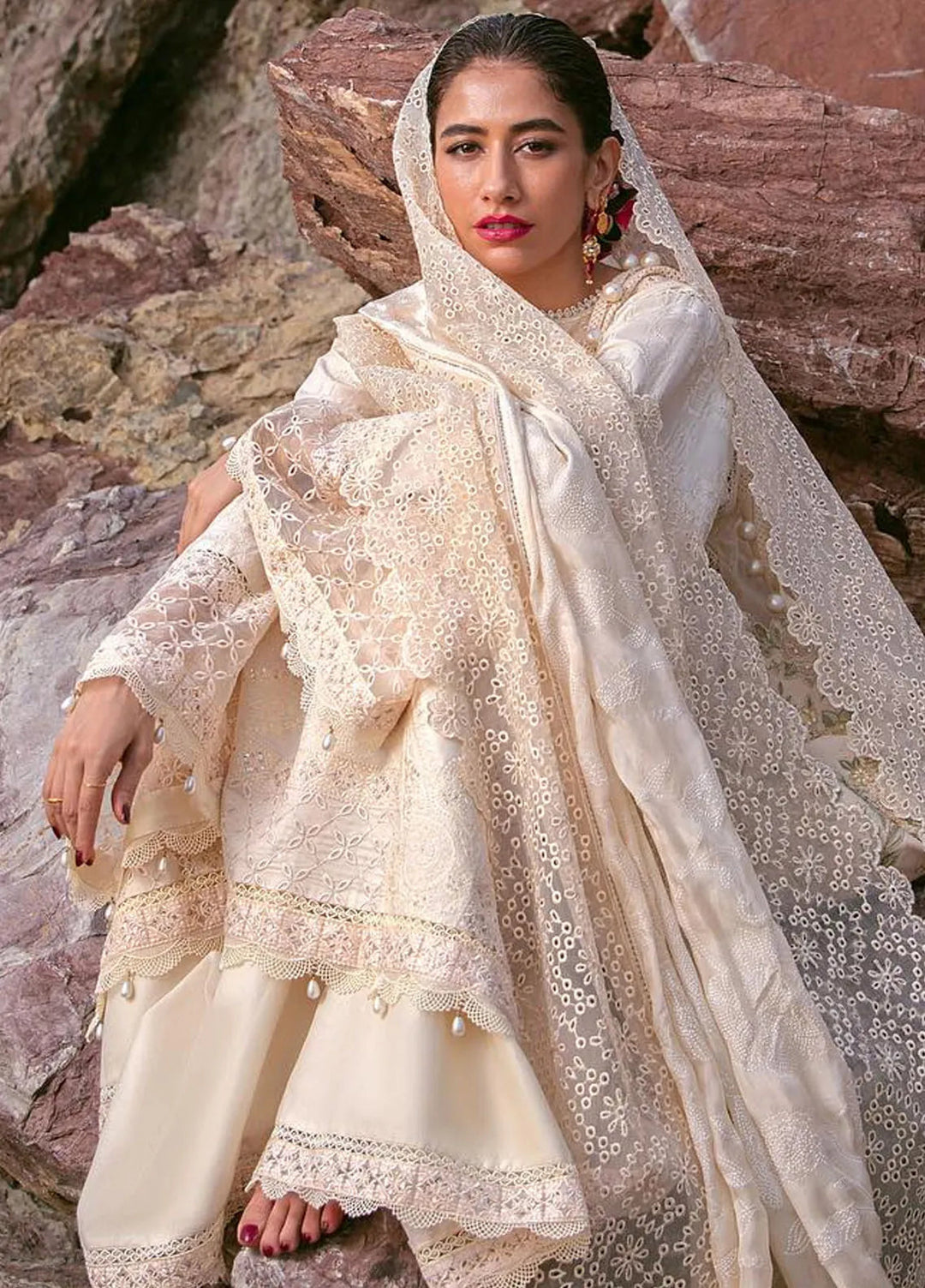Sammer Ranja Mohsin Naveed Ranjha Embroidered Lawn Suits Unstitched 3 Piece MNR24DS ...