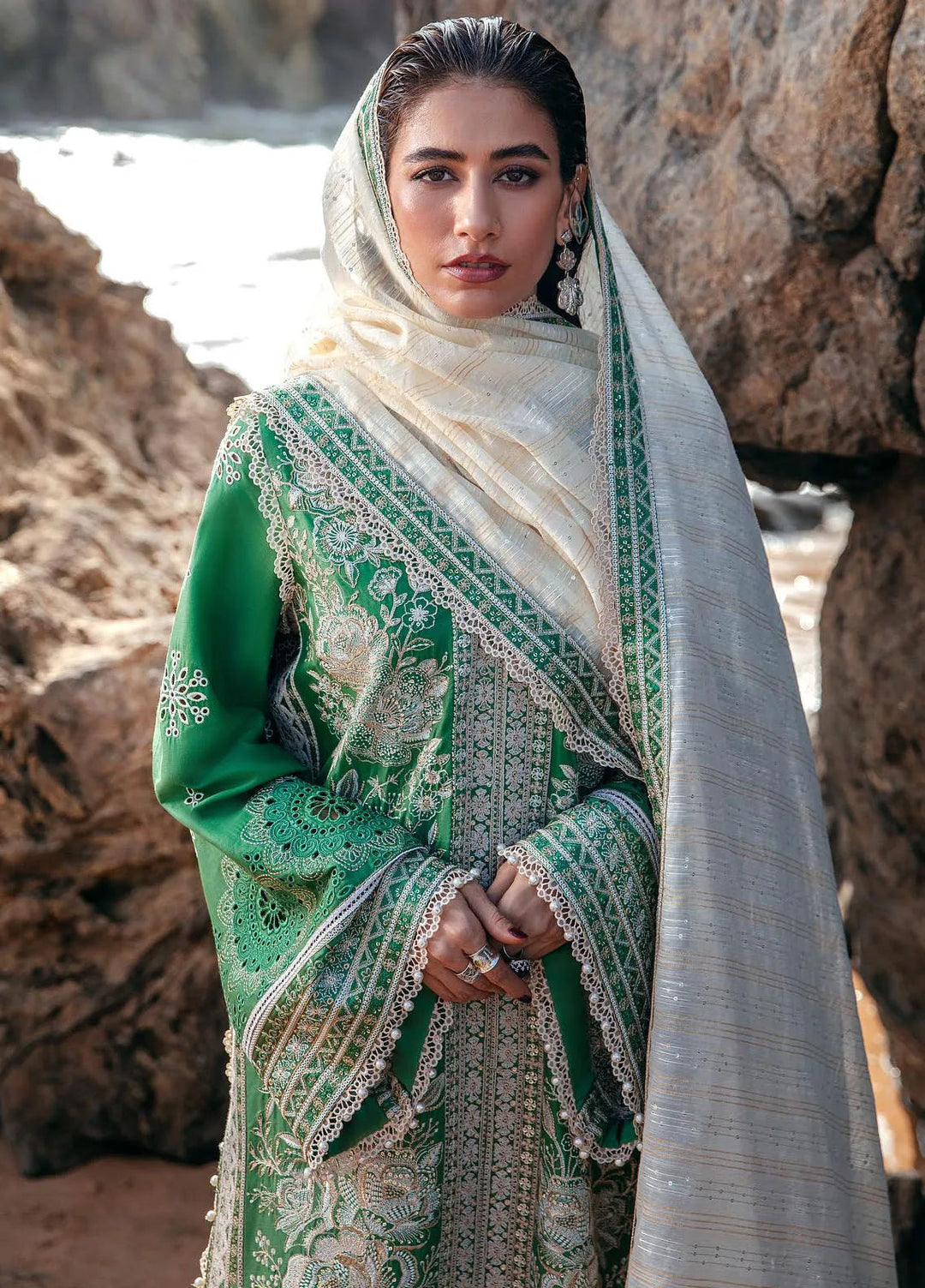 Sammer Ranja Mohsin Naveed Ranjha Embroidered Lawn Suits Unstitched 3 Piece MNR24DS ...