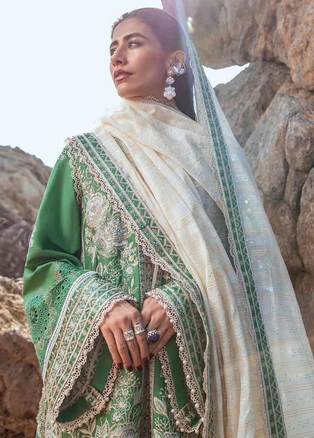 Sammer Ranja Mohsin Naveed Ranjha Embroidered Lawn Suits Unstitched 3 Piece MNR24DS ...