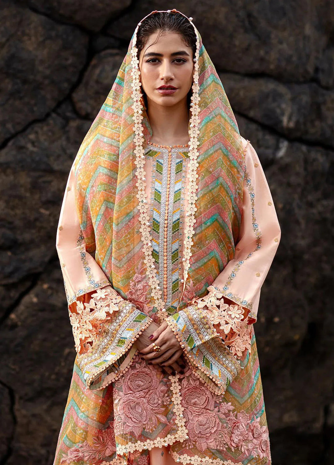 Sammer Ranja Mohsin Naveed Ranjha Embroidered Lawn Suits Unstitched 3 Piece MNR24DS ...