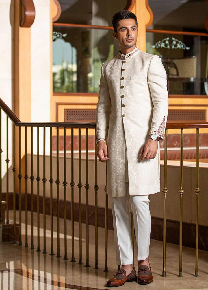Mohtaram Jamawar Formal Men Sherwani -  Kashmiri Karandi