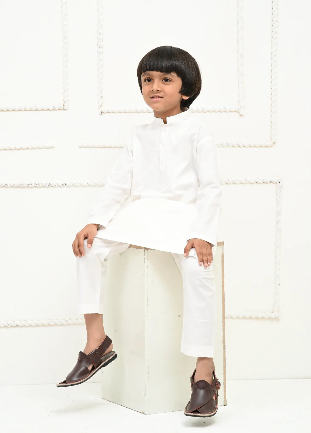 Mom4Little Pret Cotton White Kurta Pajama