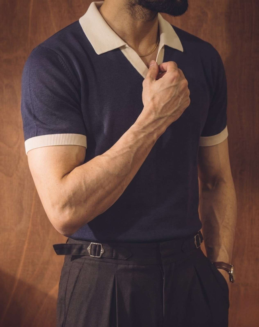 Zenetti Mens RTW Solids Cotton Polo Suit Navy WZ-009 - Casual Collection