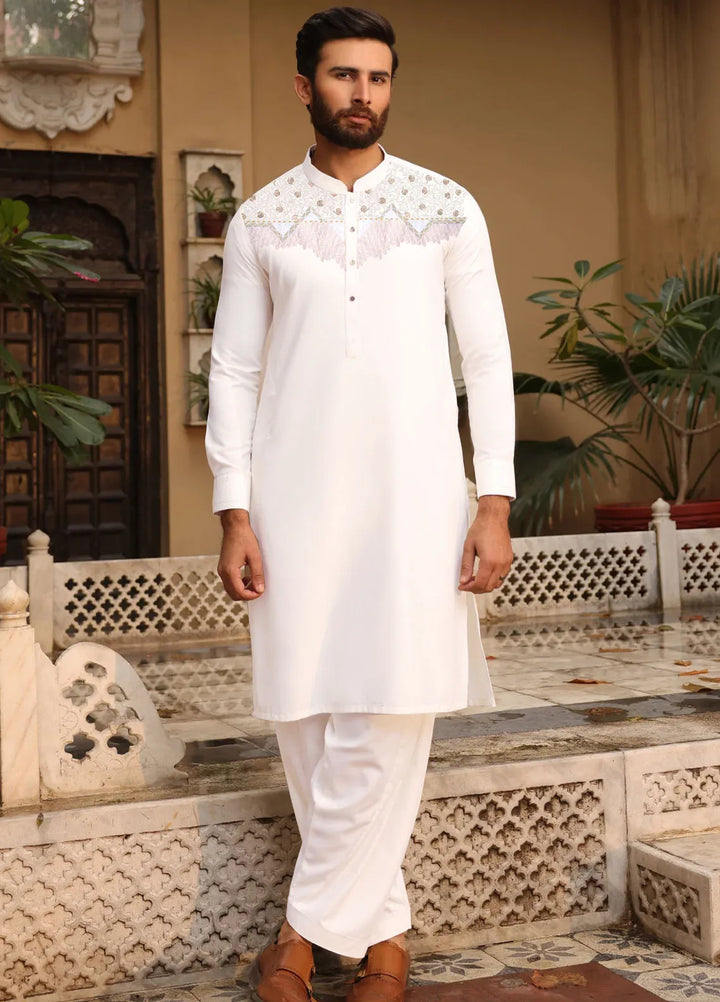 Monochrome by Fabrich Wash N Wear Embroidered Mens Shalwar Kameez - GTS-MCE-003