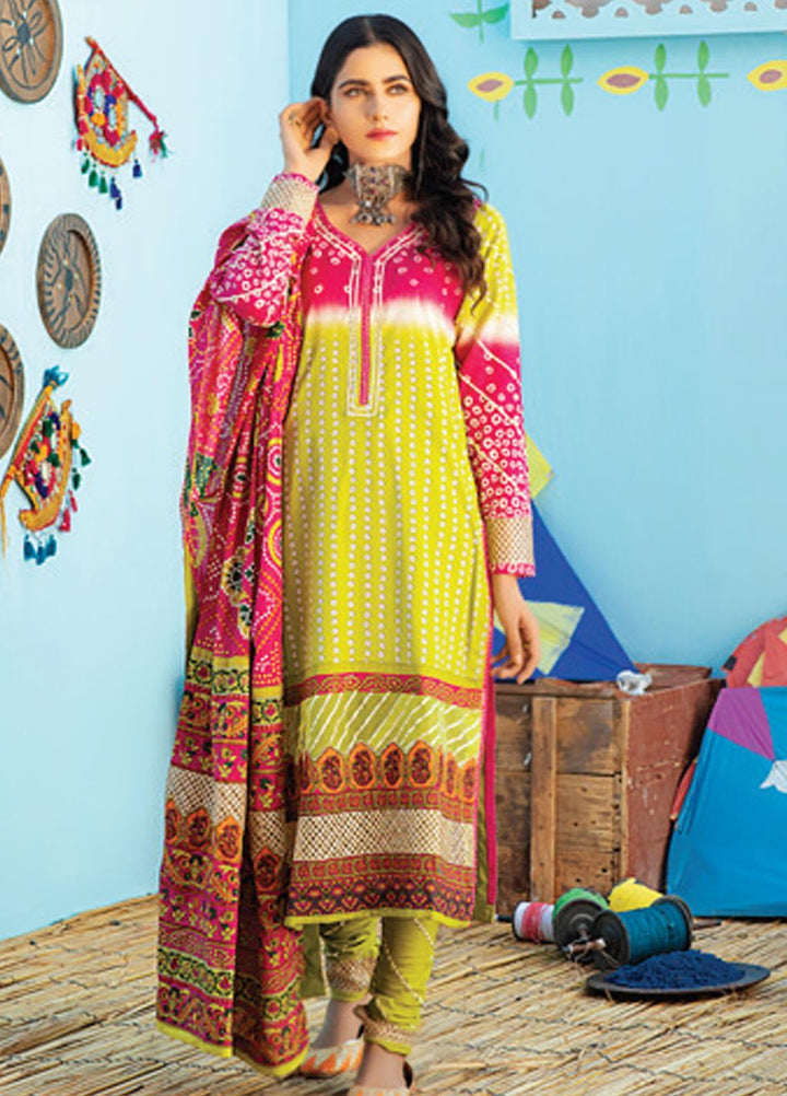 Monsoon Chunri by Al Zohaib Printed Lawn Suits Unstitched 3 Piece AZ21MC 6-C - Summer Collection