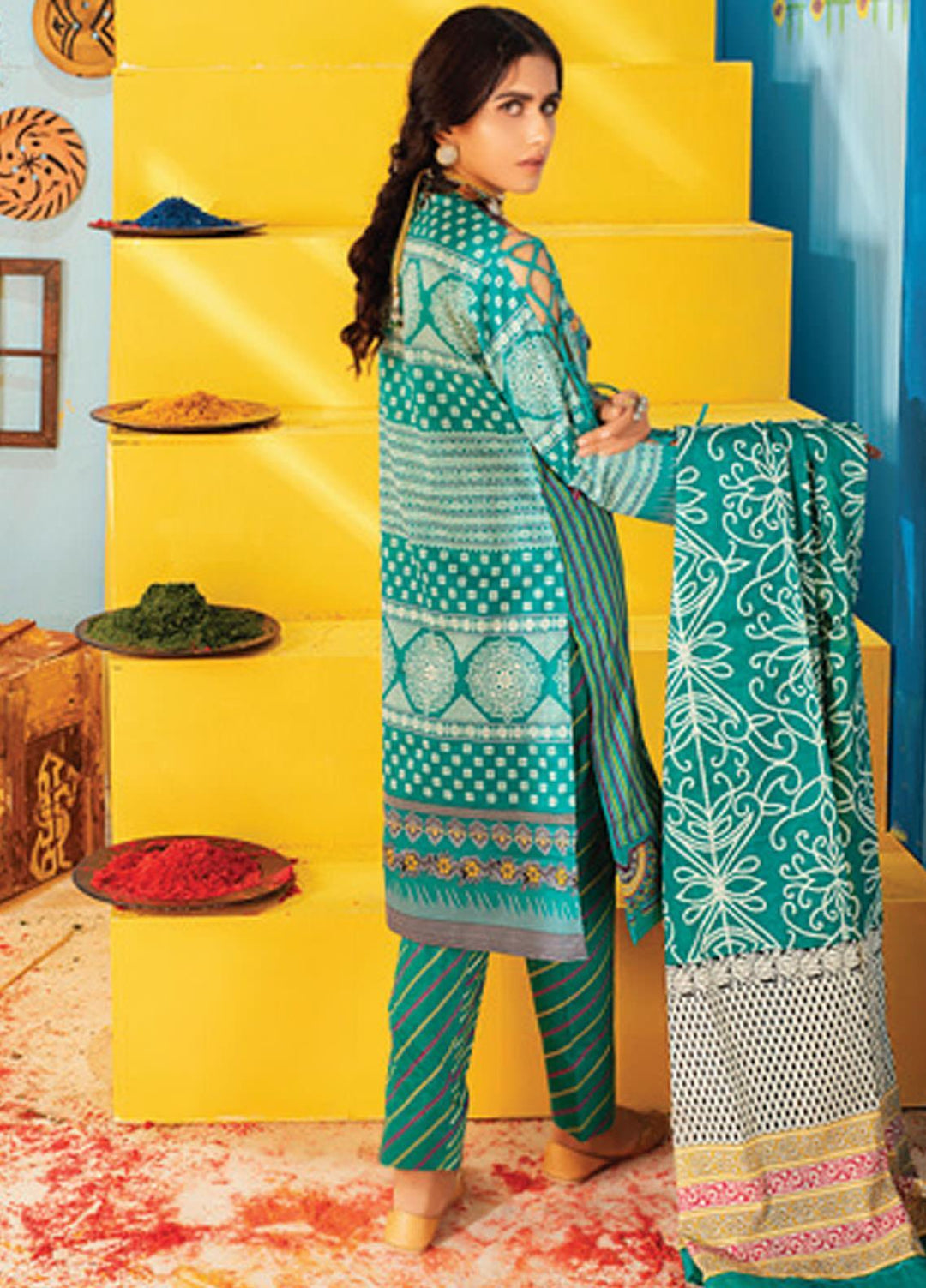 Monsoon Chunri by Al Zohaib Printed Lawn Suits Unstitched 3 Piece AZ21MC 8-A - Summer Collection