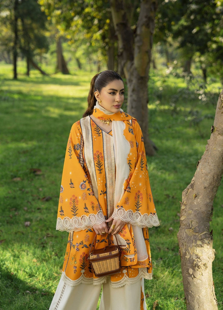 Moonstruck by Nosheen Khalid Pret Embroidered Lawn 3 Piece Suit Cosmic Tangerine