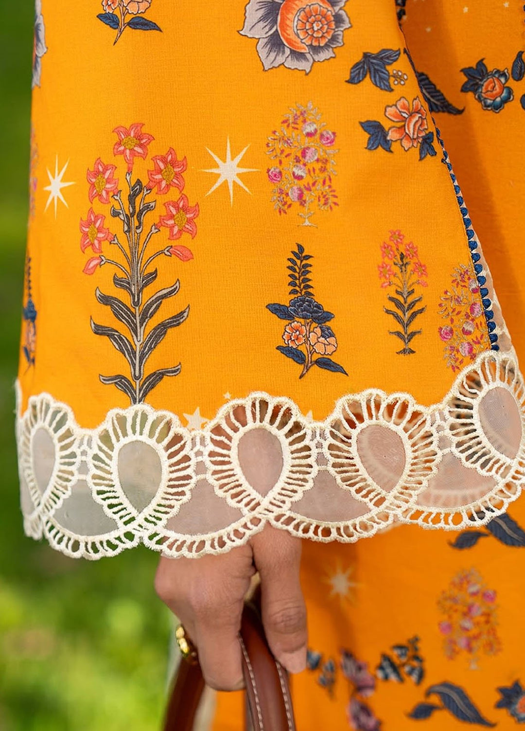 Moonstruck by Nosheen Khalid Pret Embroidered Lawn 3 Piece Suit Cosmic Tangerine