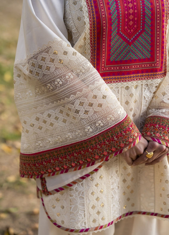 Moonstruck by Nosheen Khalid Pret Embroidered Lawn 3 Piece Suit Ivory Eclipse