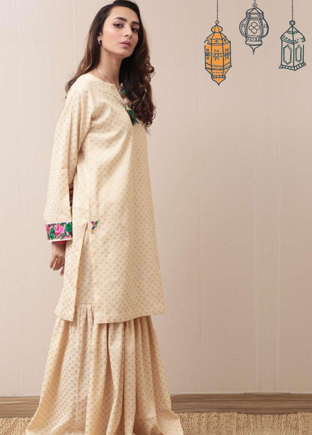 Mor to Go Embroidered Jacquard Stitched Kurtis Satria