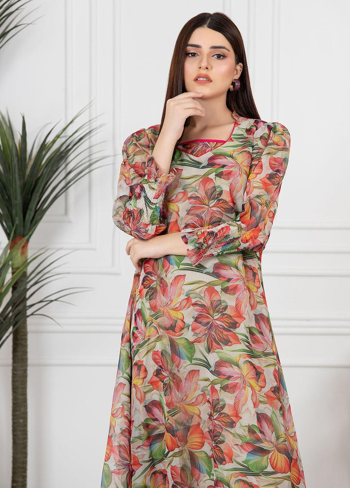 Mosaic Casual Pret  Organza 2 Piece MULTI