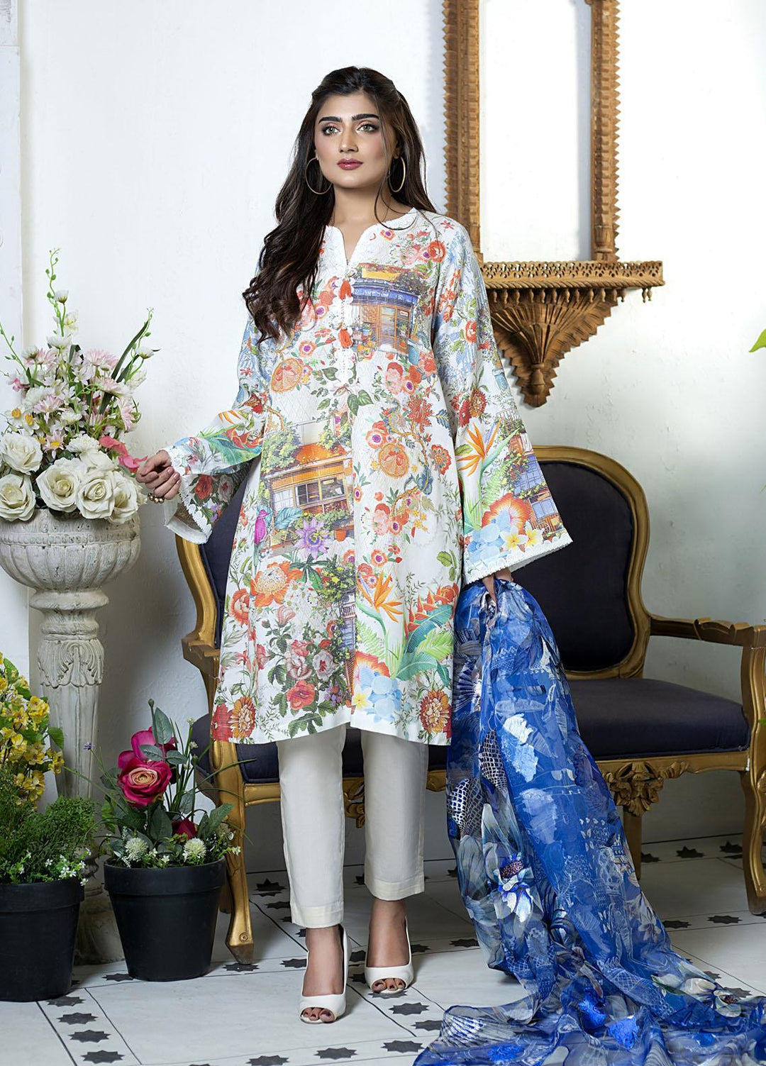 Mosaic Ready to Wear Printed Cotton 3 Piece Suit MS22RWP 111042 BUILDING BLOCKS