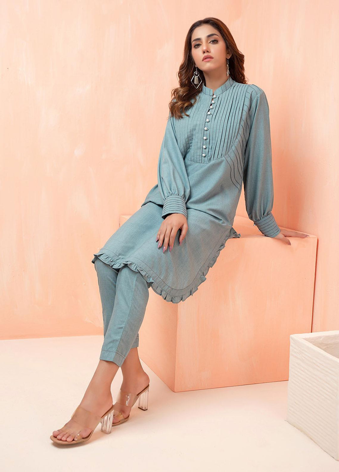 Mosaic Casual Pret   2 Piece Suit MS22SP POWDER BLUE