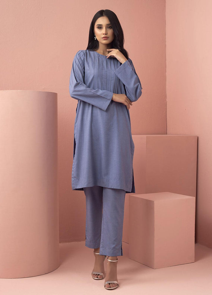 Mosaic Casual Pret  Cotton 2 Piece Suit 111039 DELPH BLUE