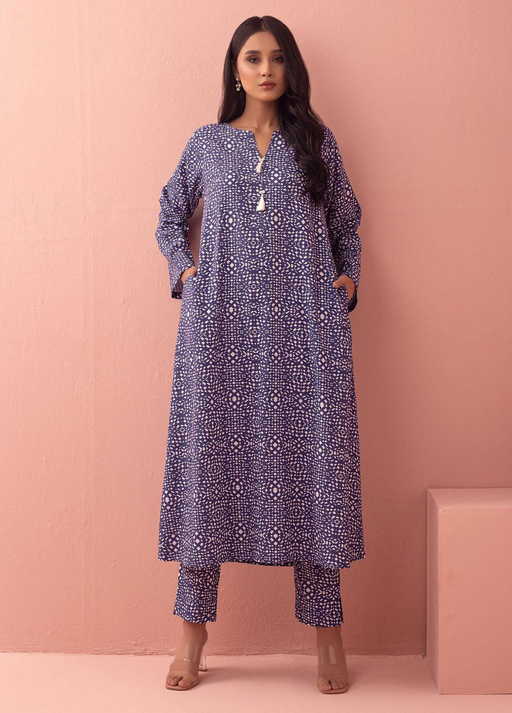 Mosaic Casual Pret  Cotton 2 Piece Suit MS22SP-2 BLUE