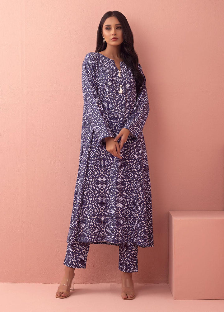 Mosaic Casual Pret  Cotton 2 Piece Suit MS22SP-2 BLUE
