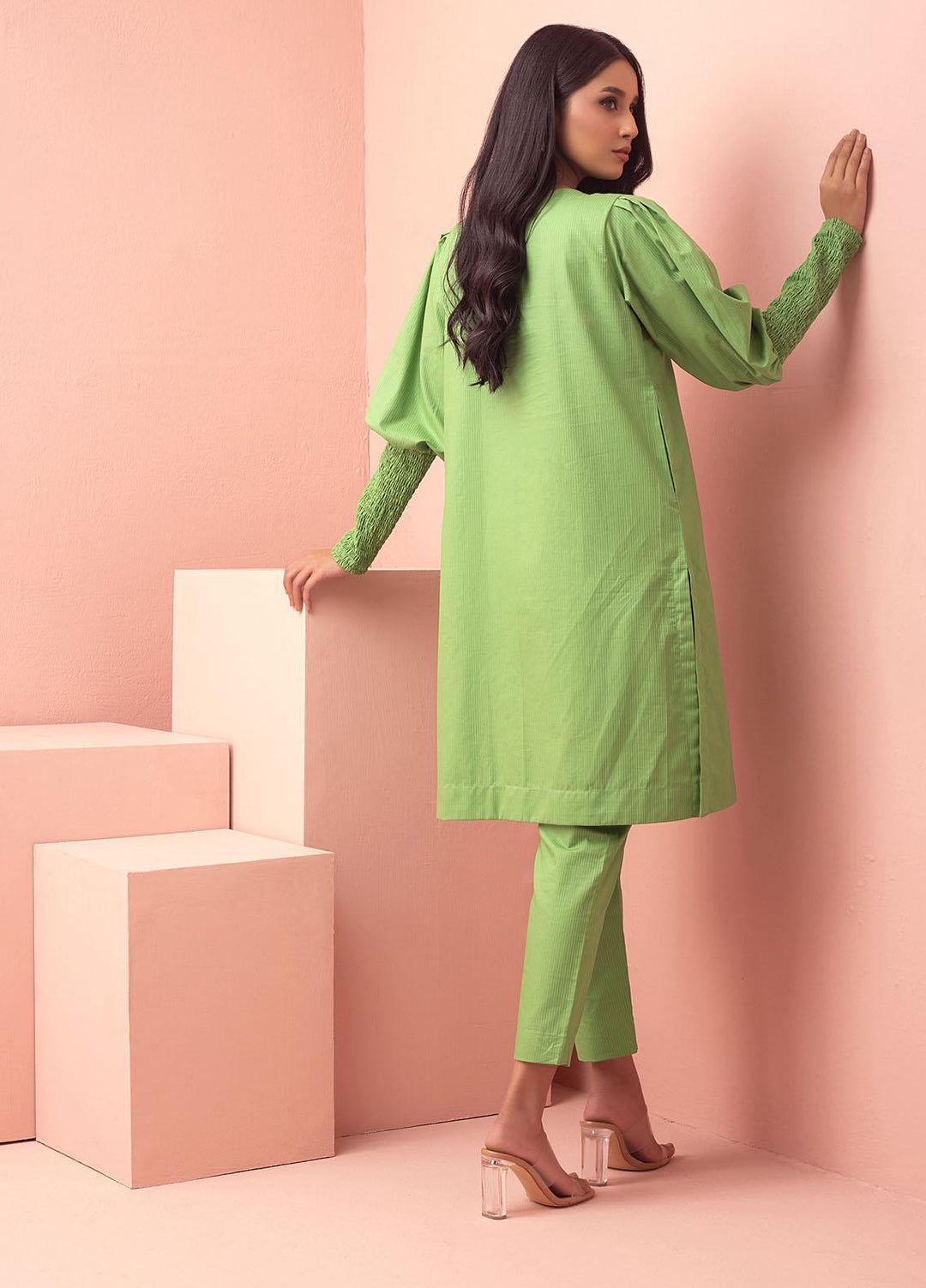 Mosaic Casual Pret  Cotton 2 Piece Suit MS22SP-2 GREEN