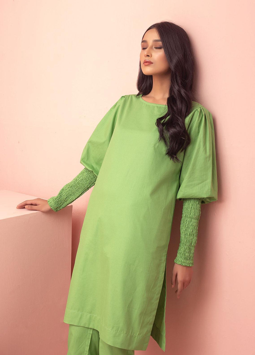Mosaic Casual Pret  Cotton 2 Piece Suit MS22SP-2 GREEN