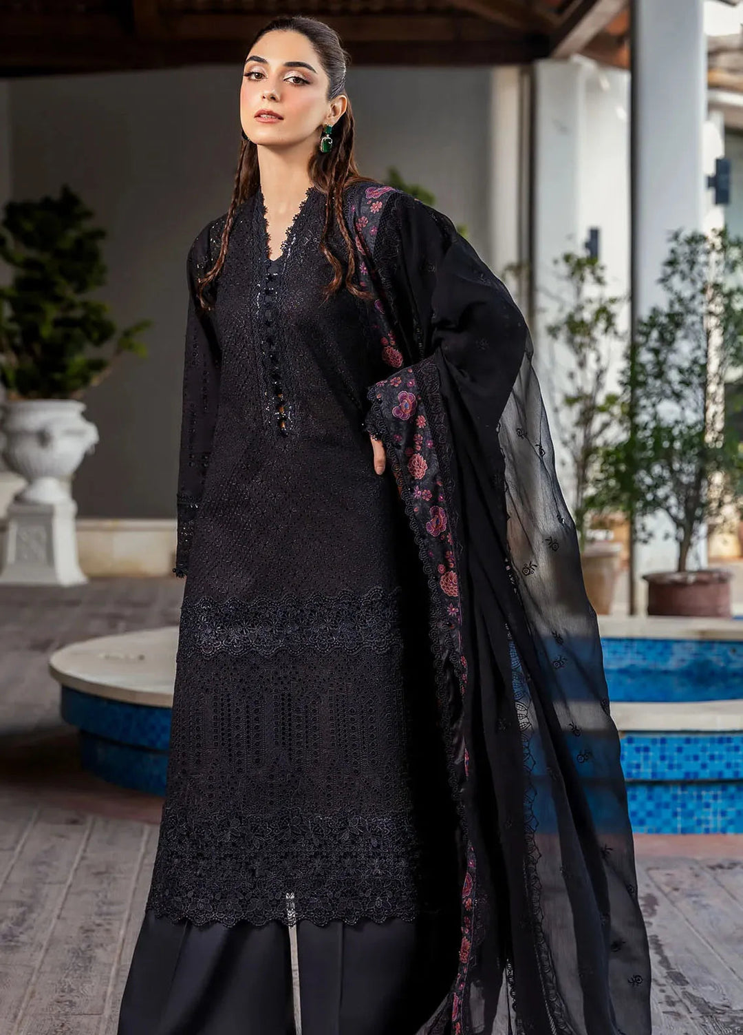 Motifz Embroidered Lawn Suit Unstitched 3 Piece MT25PL 5326 - Summer Collection