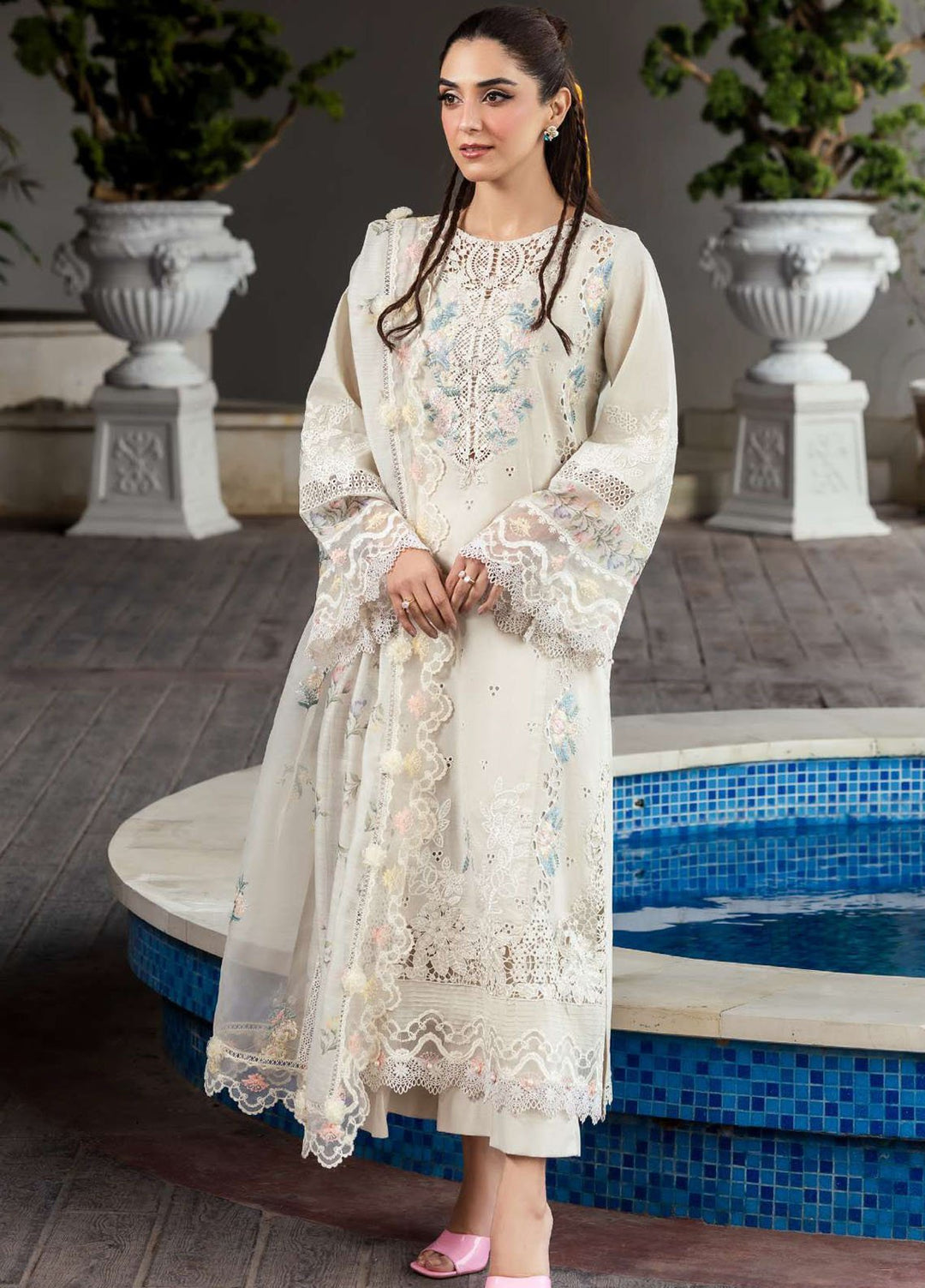 Motifz Embroidered Lawn Suits Unstitched 3 Piece MT25LL 5319 Marceline - Summer Collection