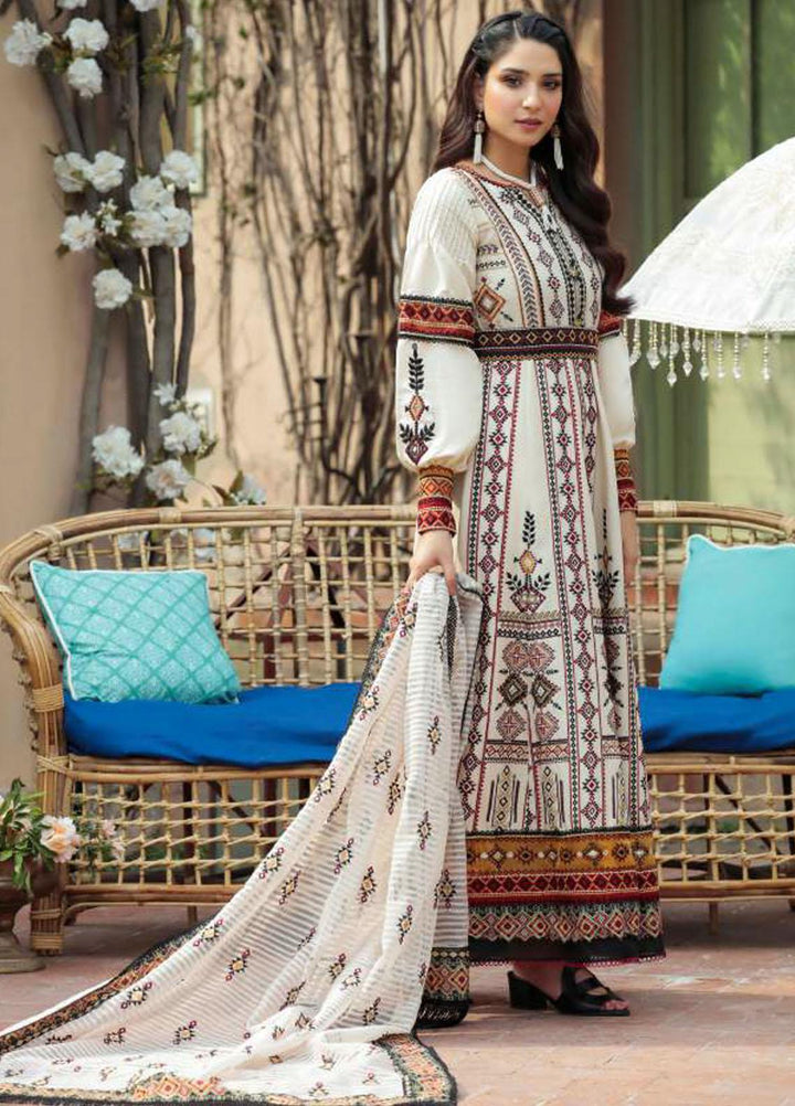 Motifz Embroidered Lawn Suit Unstitched 3 Piece MT22PL 3196 GEOMETRIC GORDEN - Premium Collection