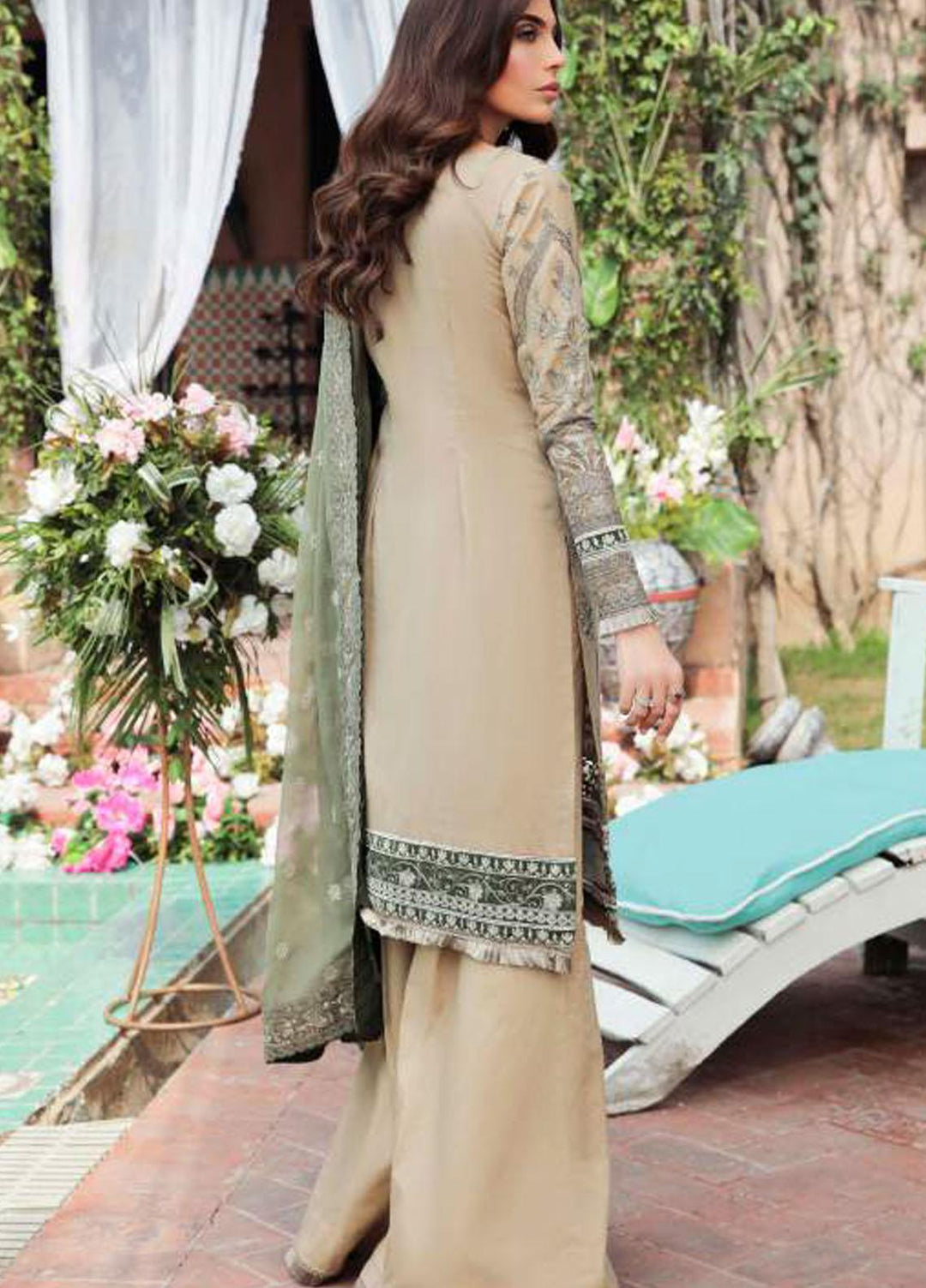 Motifz Embroidered Lawn Suit Unstitched 3 Piece MT22PL 3199 SAND TAUPE - Premium Collection
