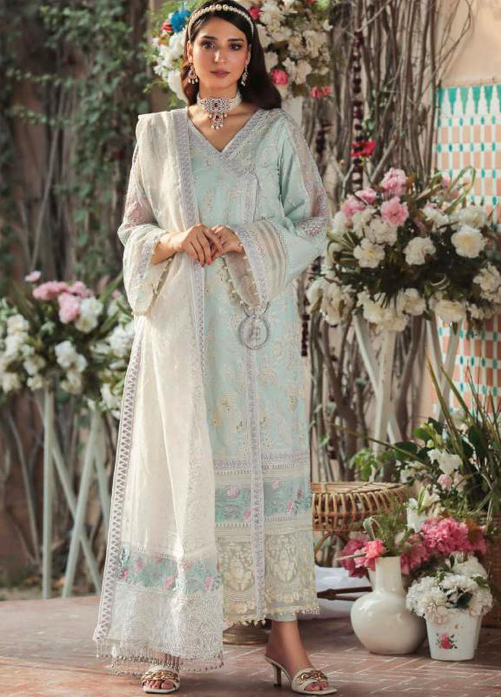 Motifz Embroidered Lawn Suit Unstitched 3 Piece MT22PL 3213 BLUE MOTIA - Premium Collection