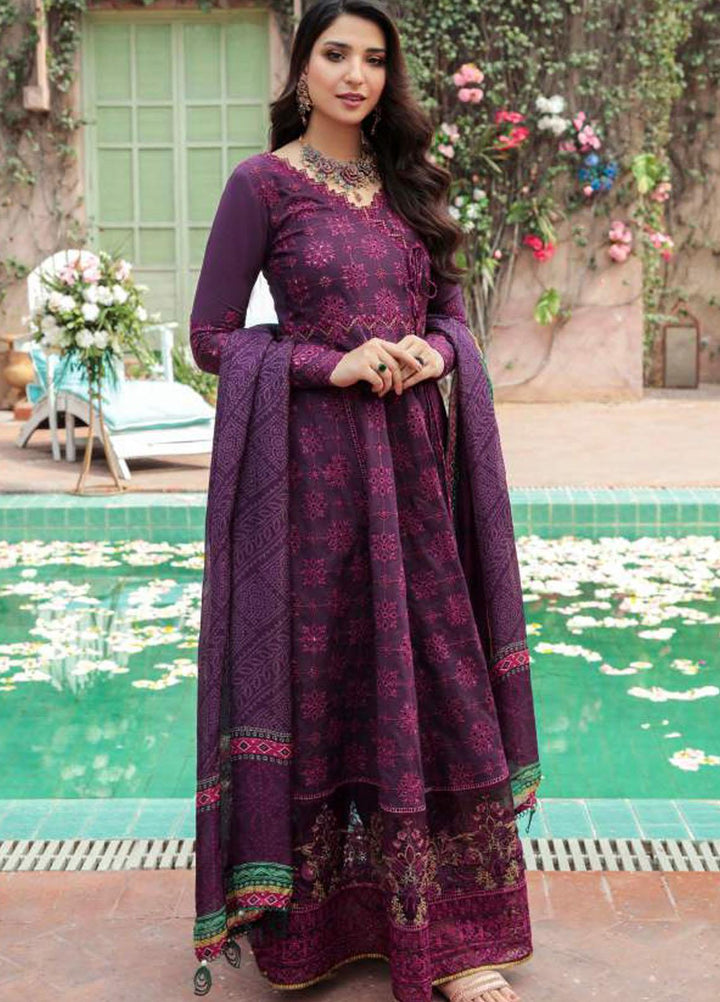 Motifz Embroidered Lawn Suit Unstitched 3 Piece MT22PL 3214 SCARLET - Premium Collection