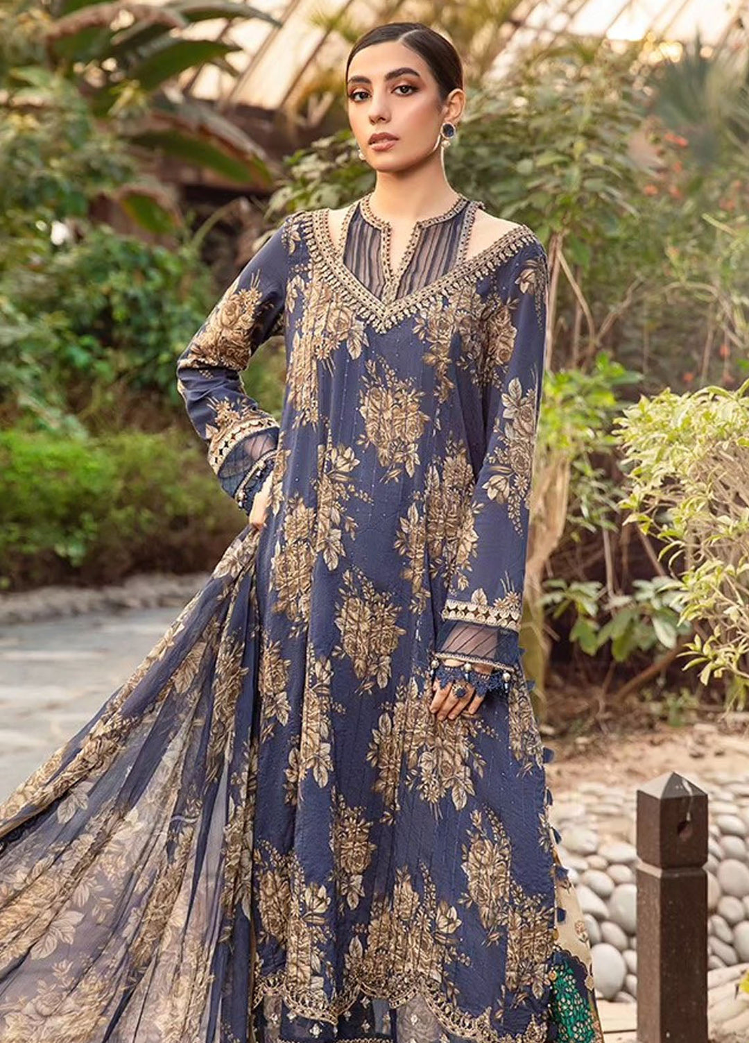 MPrints by Maria B Embroidered Lawn Suits Unstitched 3 Piece MB24P 10B - Summer Collection