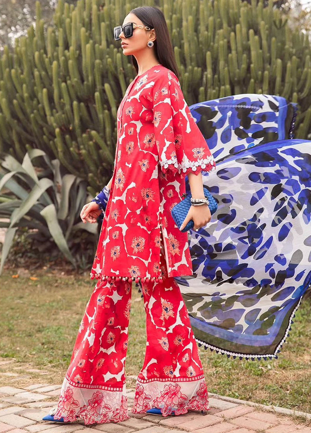 MPrints by Maria B Embroidered Lawn Suits Unstitched 3 Piece MB24P 12A - Summer Collection