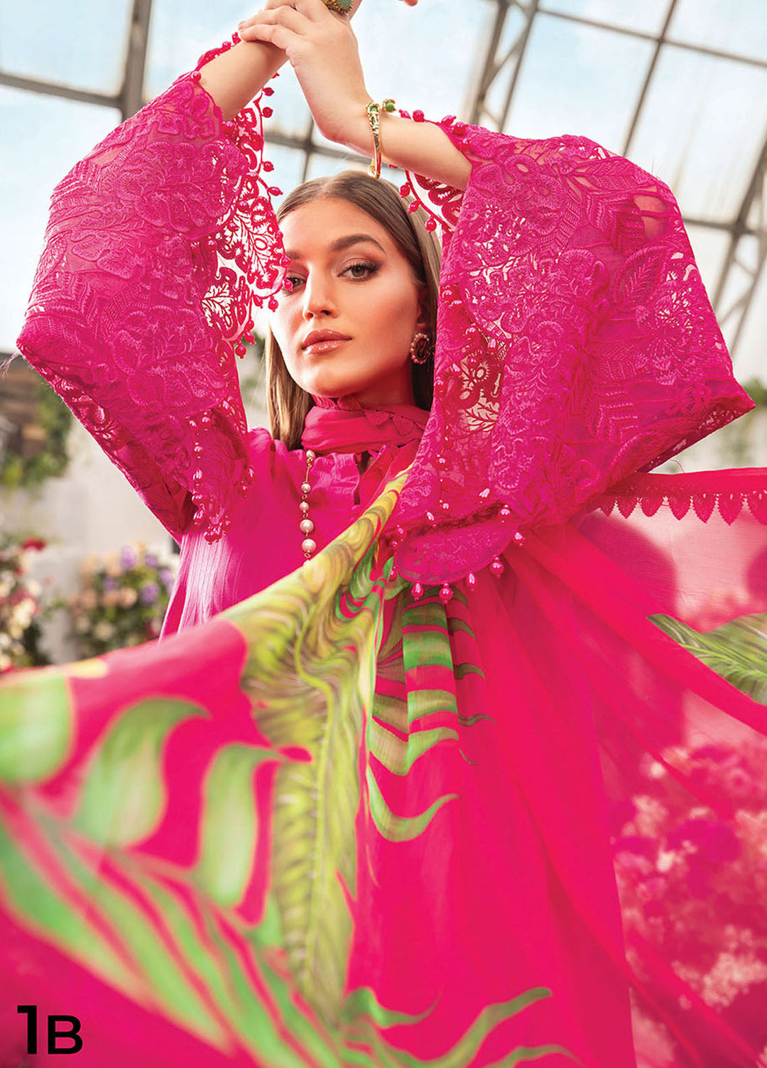 MPrints by Maria B Embroidered Lawn Suits Unstitched 3 Piece MB24P 1B - Summer Collection