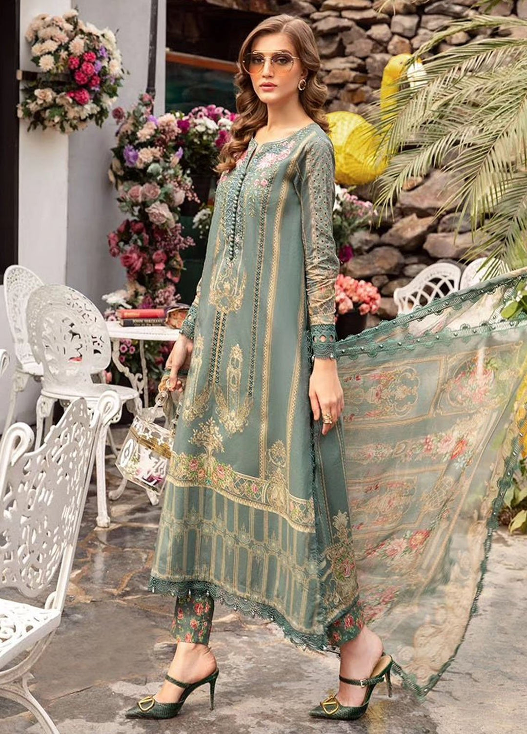 MPrints by Maria B Embroidered Lawn Suits Unstitched 3 Piece MB24P 4B - Summer Collection
