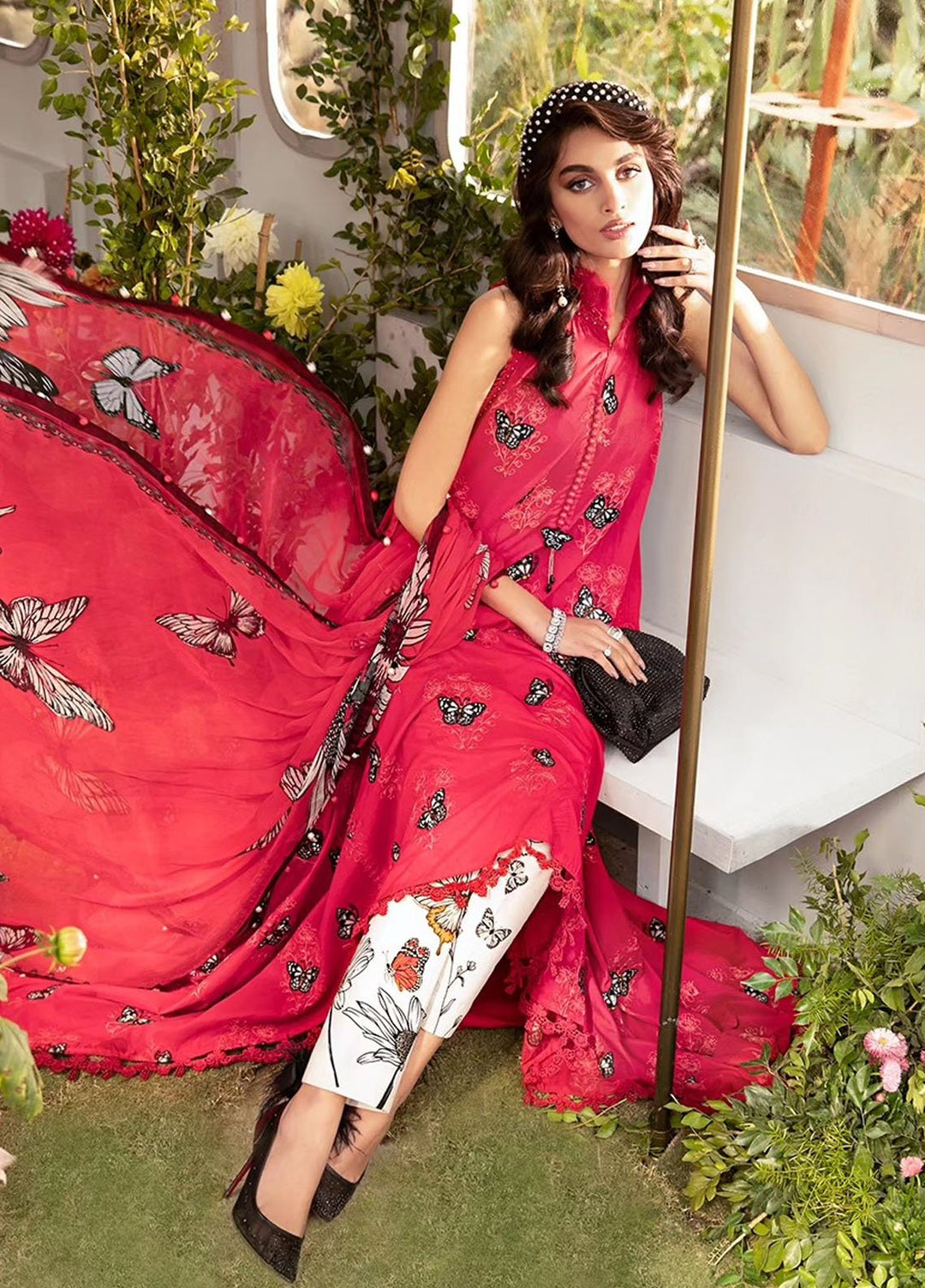 MPrints by Maria B Embroidered Lawn Suits Unstitched 3 Piece MB24P 5A - Summer Collection