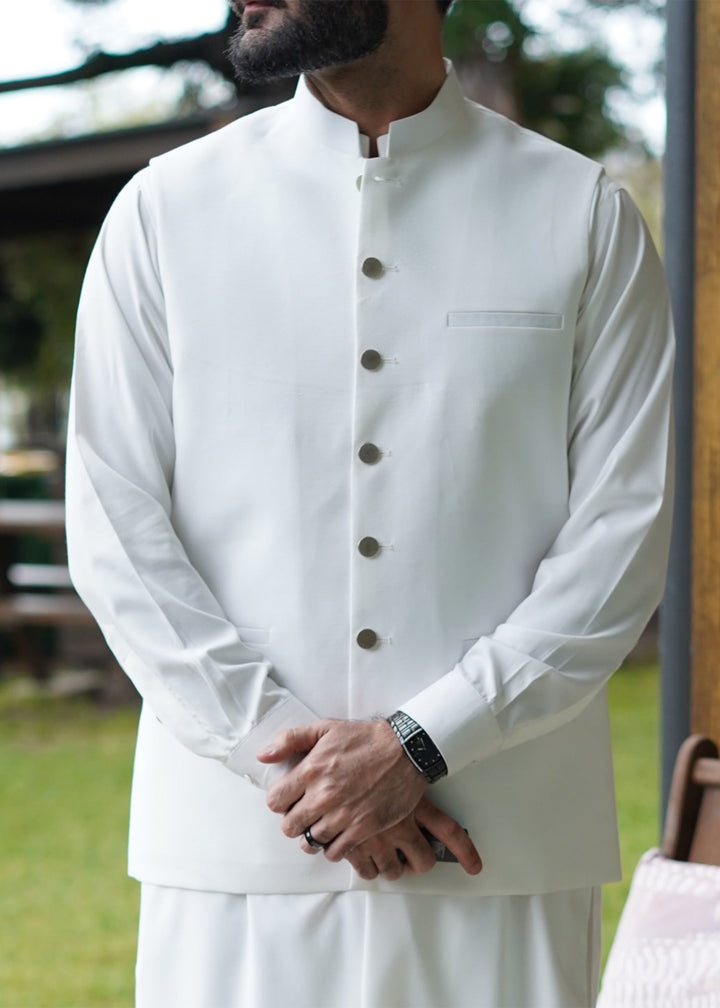 Farmanrawa by Buraq Mens RTW Solids Wash N Wear 3 Piece Suit Noor Casual Collection