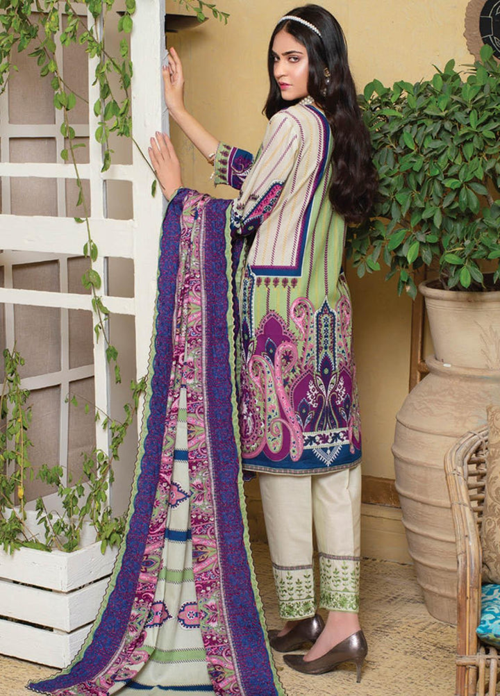 MTF Embroidered Lawn Suits Unstitched 3 Piece MTF21EL MTF-4-B - Summer Collection