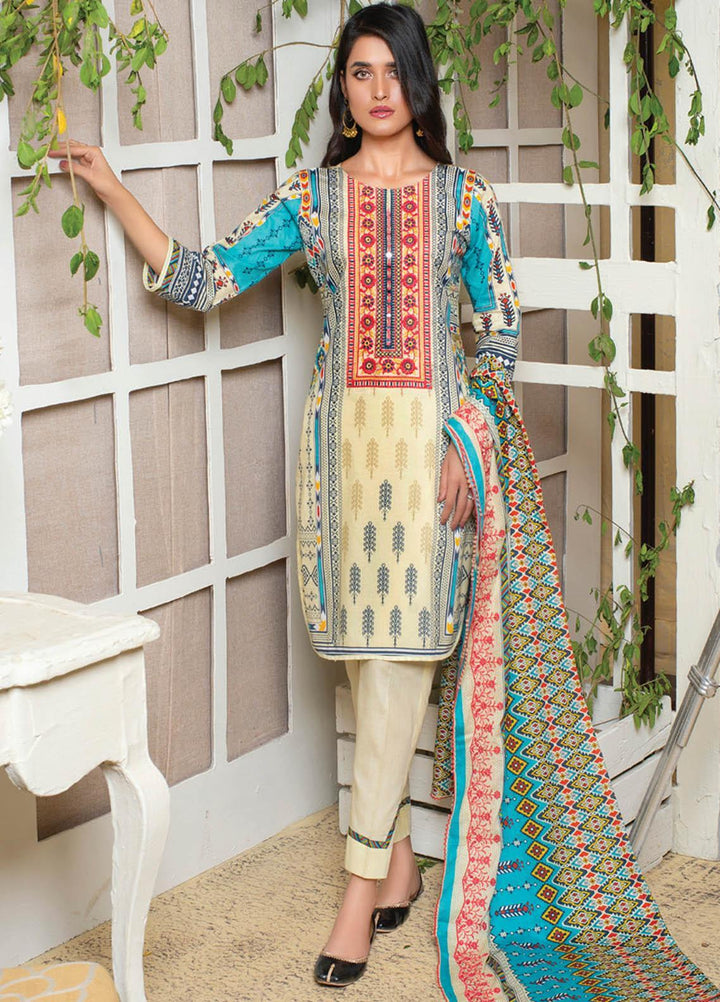 MTF Embroidered Lawn Suits Unstitched 3 Piece MTF21EL MTF-6-A - Summer Collection