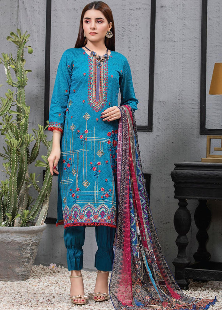 MTF Embroidered Jacquard Suits Unstitched 3 Piece MTF21TT D-07 - Summer Collection