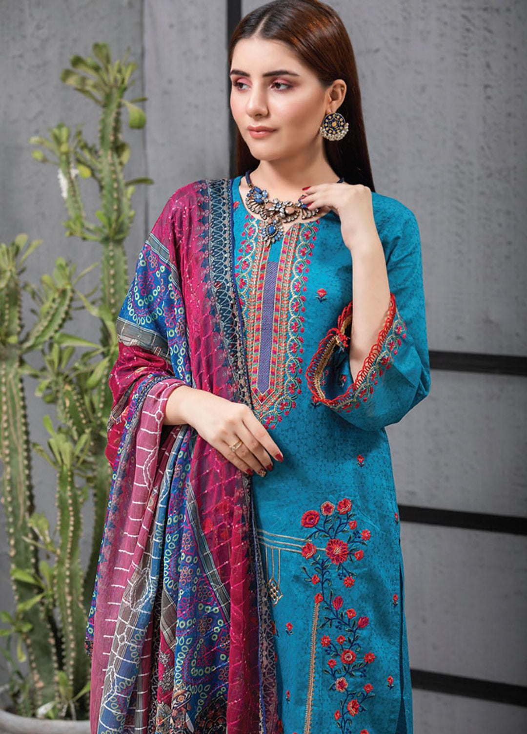 MTF Embroidered Jacquard Suits Unstitched 3 Piece MTF21TT D-07 - Summer Collection