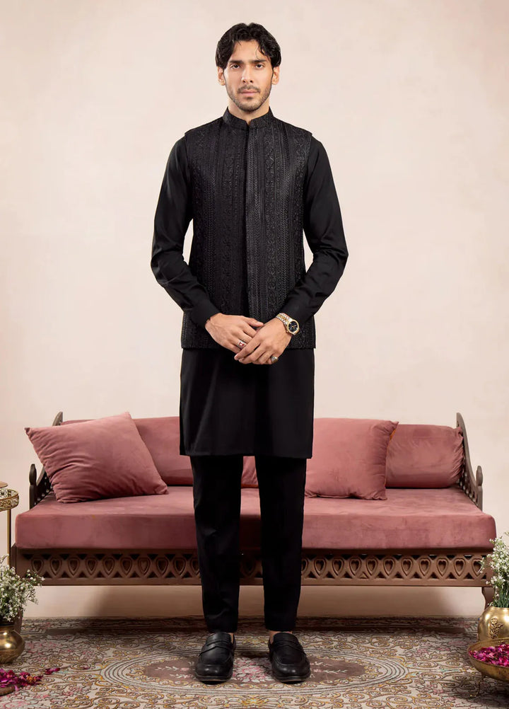 Muraqsh Pret Embroidered Raw Silk 1 Piece Cross Stitched Embroidered Waistcoat